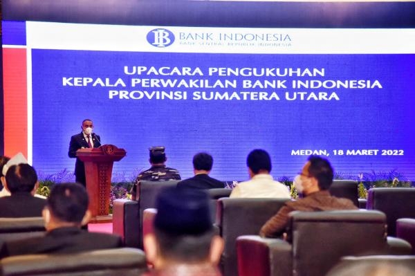Pengukuhan Kepala Perwakilan BI Sumut, Edy Rahmayadi Ingin Pertumbuhan Ekonomi Sumut Capai 4,2% Bulan Depan